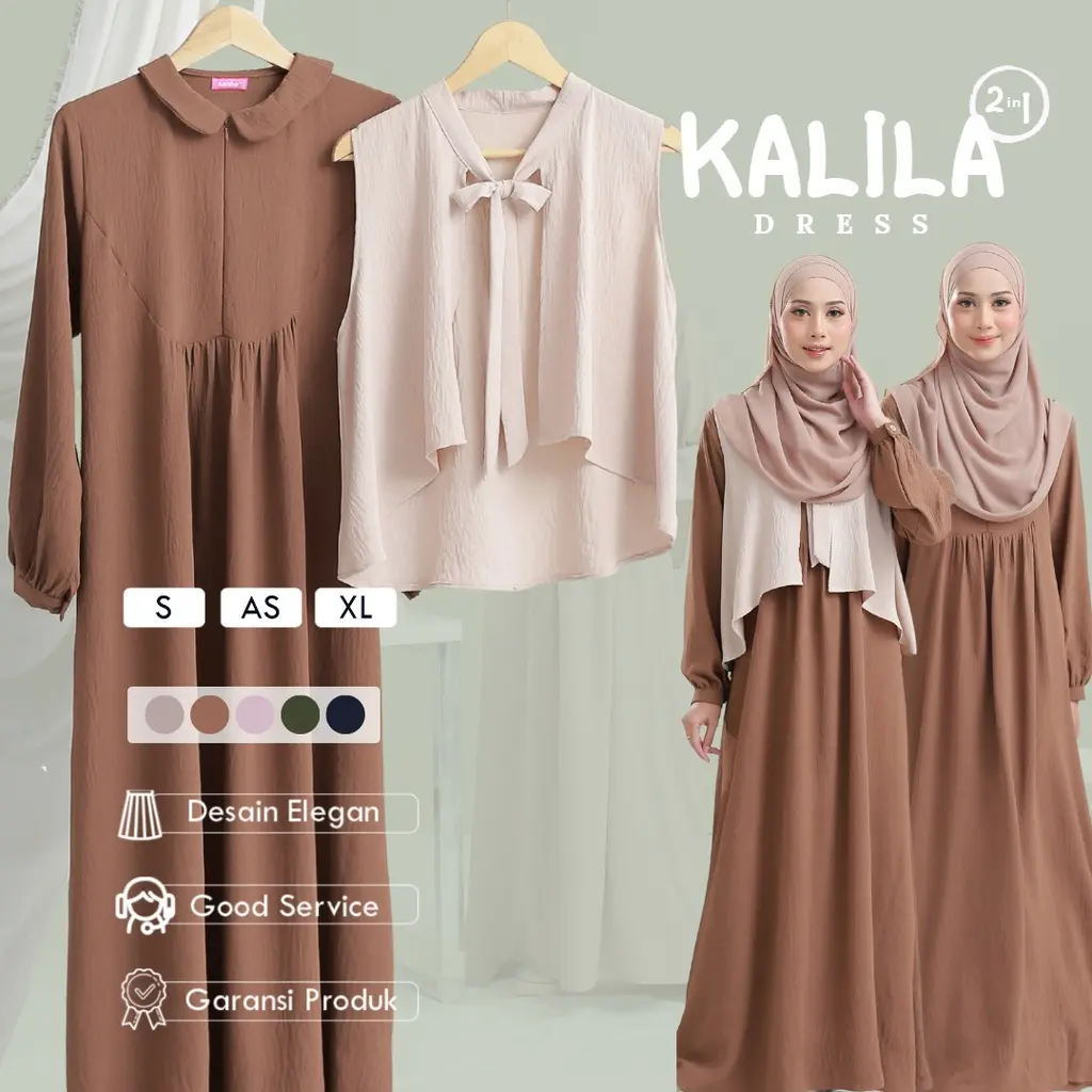 NAISHA OFFICIAL - Kalila 2in1 Dress | Dress with Outer